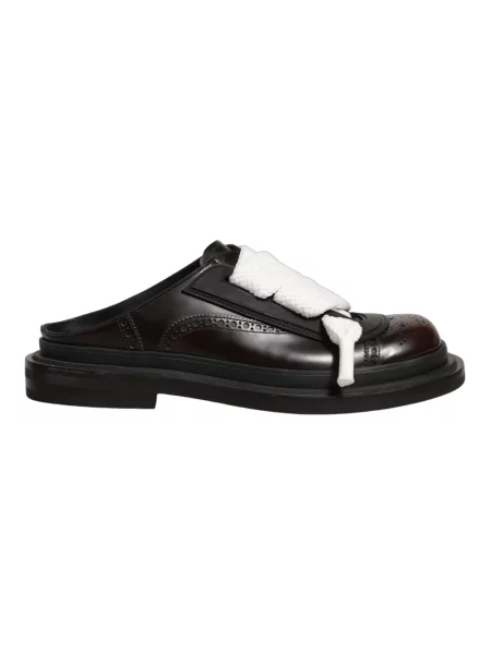 Klapki Dolce And Gabbana skórzane wsuwane brązowe