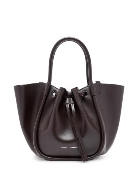 Geantă shopper Proenza Schouler cu volane maro