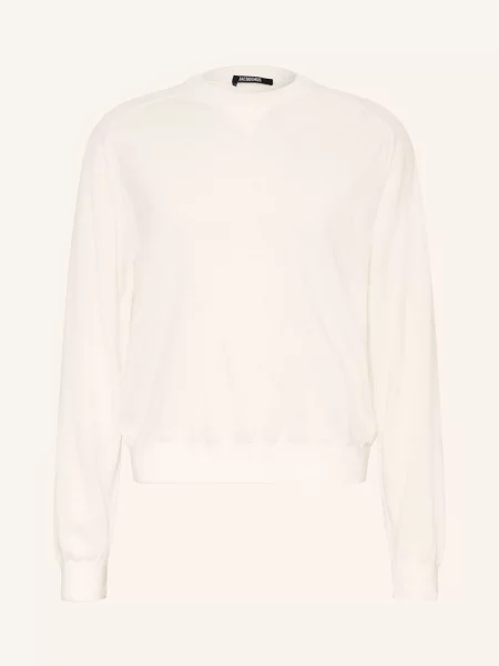 Jacquemus Sweter Le Sweater Brode weiss biały