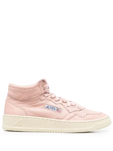 Sneakerși Autry cu șireturi din dantelă roz