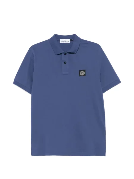Tricou polo Stone Island cu strasuri albastru