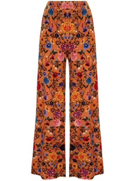 Pantaloni La Doublej cu model floral cu imagine portocaliu