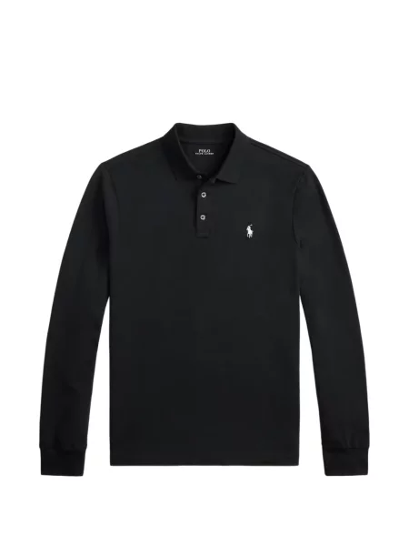 Мрежеста бягане подрязан поло тениска Polo Ralph Lauren синьо