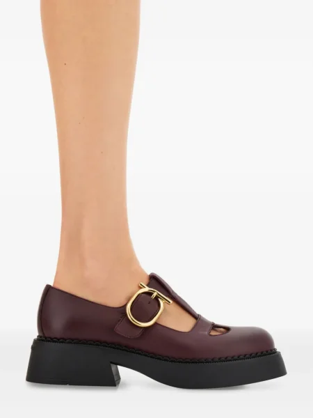 Pantofi loafer Ferragamo cu cataramă roșu