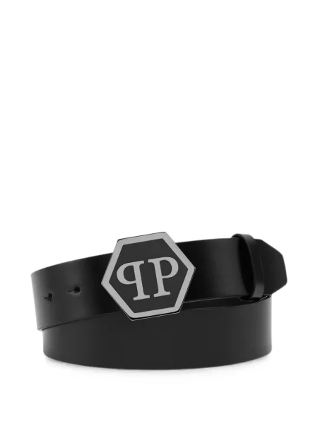 Cu centură curea Philipp Plein din piele negru