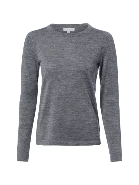 Brookshire Sweter z dzianiny merino Kobiety Wełna S szary