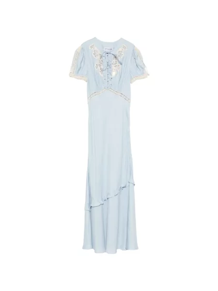 Rochie midi Self-portrait din dantelă albastru