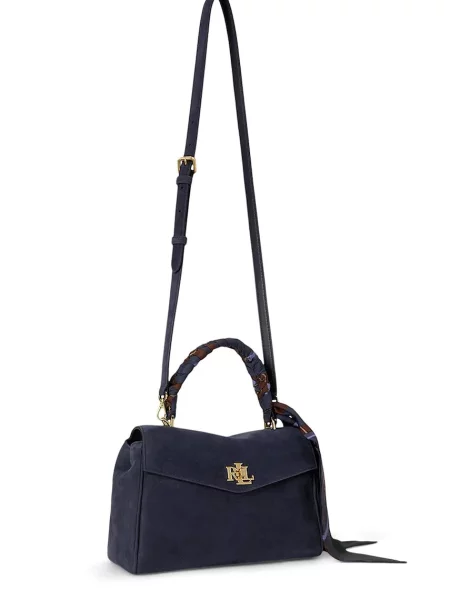 Lauren Ralph Lauren torebka zamszowa granatowa