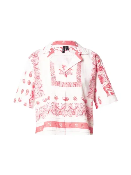 VERO MODA Bluza VMMILAN OMIA rdeča bela