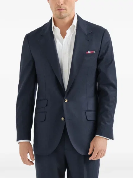 Sacou Brunello Cucinelli de lână albastru