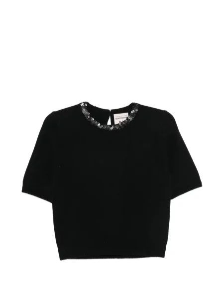 Scurt tricou Semicouture cu paiete negru