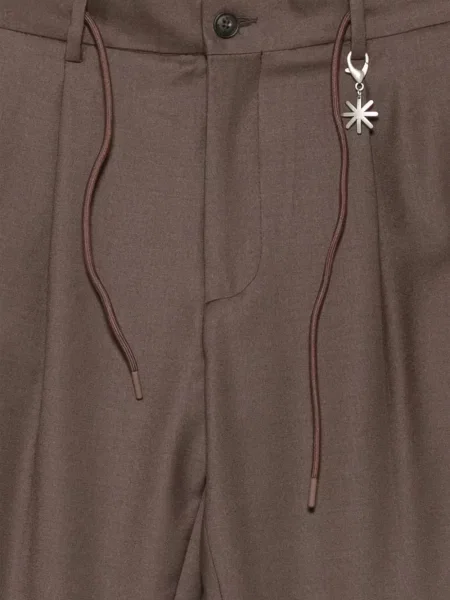 Pantaloni Manuel Ritz de flanelă cu cordon maro