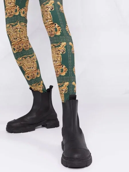 Leggings La Doublej cu model floral cu imagine stretch verde