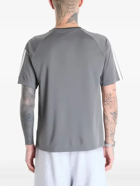 Csíkos póló Adidas autogrammal szürke