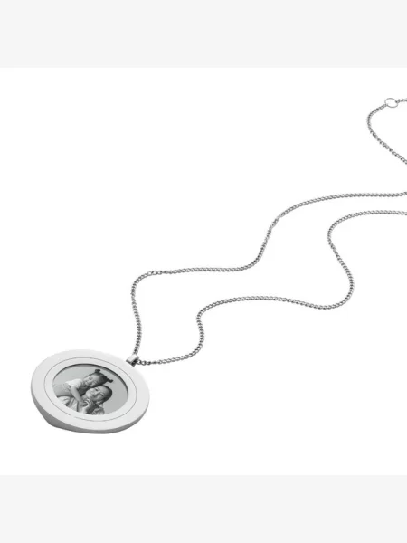 Κολιέ Fossil Harlow Locket Ασημί