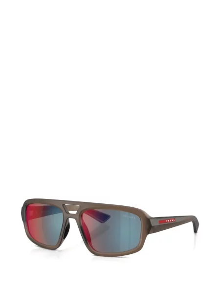Ochelari de soare aviator Prada Linea Rossa maro