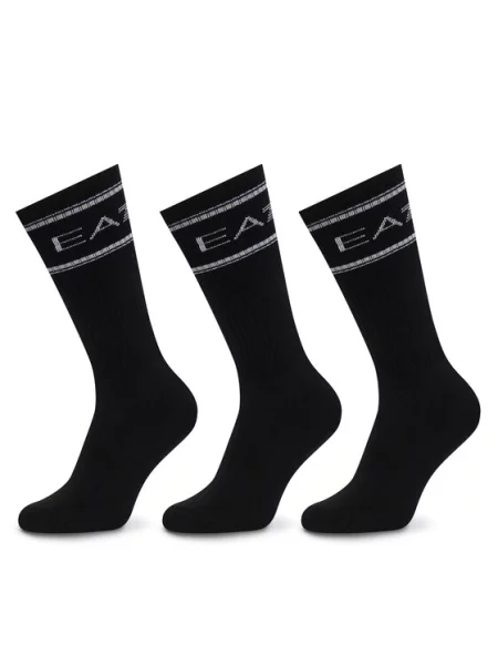 Ponožky Emporio Armani Train Socks Sponge 3 pairs black / black / black černé