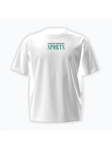 Tricou de antrenament pentru bărbați Under Armour Heavyweight Sports White/Midnight Navy alb