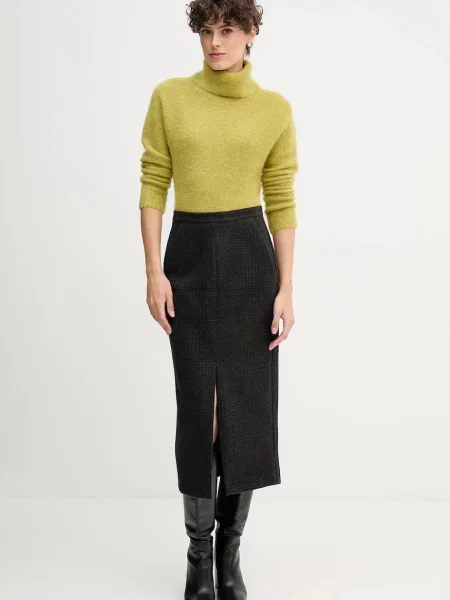 Светр з додаванням вовни альпаки Sandro Ferrone гольф зелений