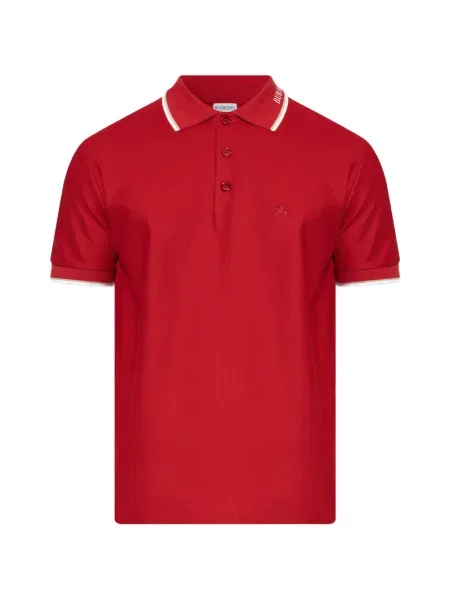 Tricou polo Burberry cu broderie roșu