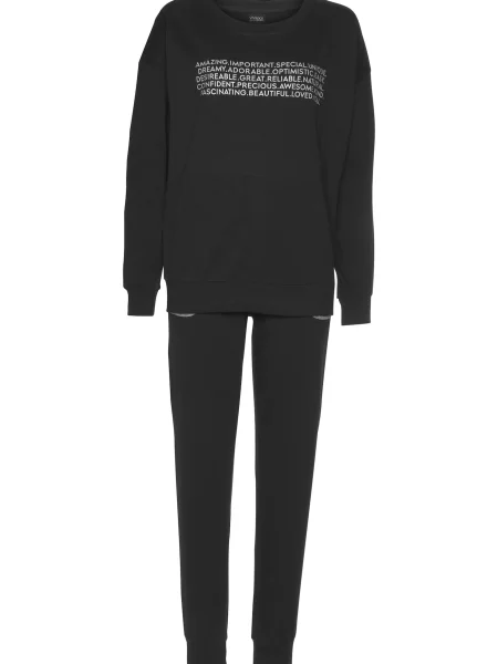 VIVANCE Pižama Dreams črna bela