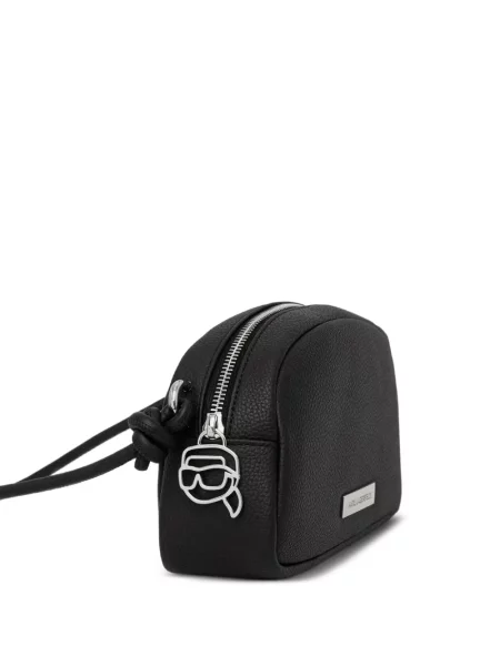 Crossbody kabelka Karl Lagerfeld s autogramem černá