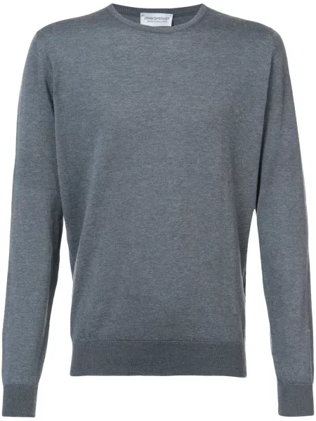 Pulover John Smedley cu decolteu rotund clasic gri