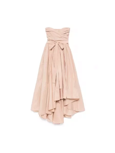 Długa sukienka maxi Pinko z dekoltem w serek bez rękawów różowa