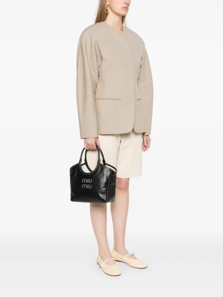 Geantă shopper Miu Miu negru