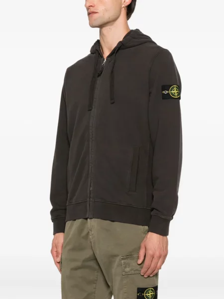 Hanorac cu glugă Stone Island cu strasuri gri