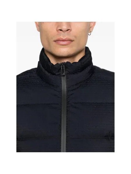 Kurtka puchowa Emporio Armani pikowana niebieska