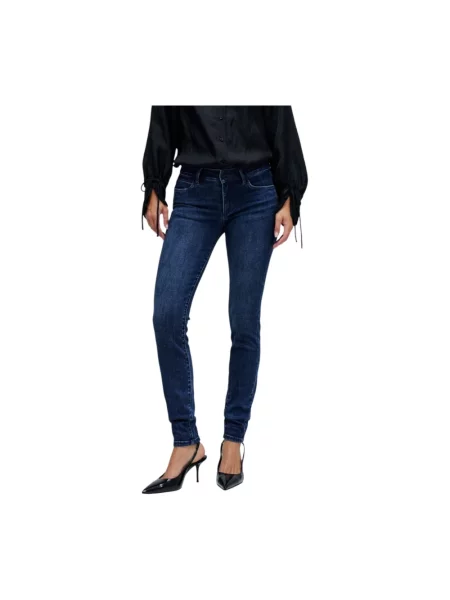 Skinny jeansy skinny Salsa push-up niebieskie