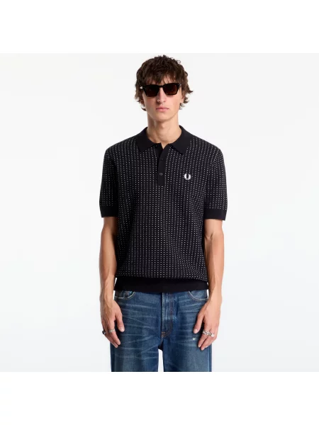 Cămașă Fred Perry cu buline tricotate negru