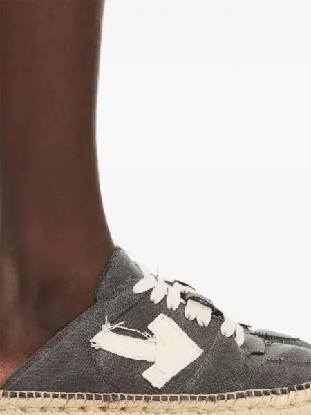 Espadrile Off-white cu șireturi din dantelă alb