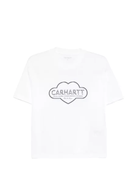 Tricou Carhartt Wip cu motiv cu inimi alb