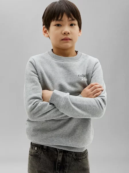 Palton copii Calvin Klein Jeans gri
