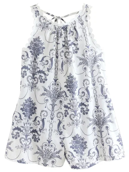 LAURA ASHLEY Salopeta albastru noapte alb