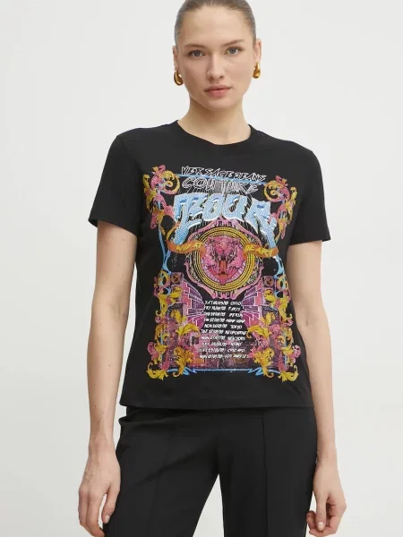 Kratka majica Versace Jeans Couture črna
