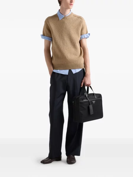 Geantă Prada din piele business negru