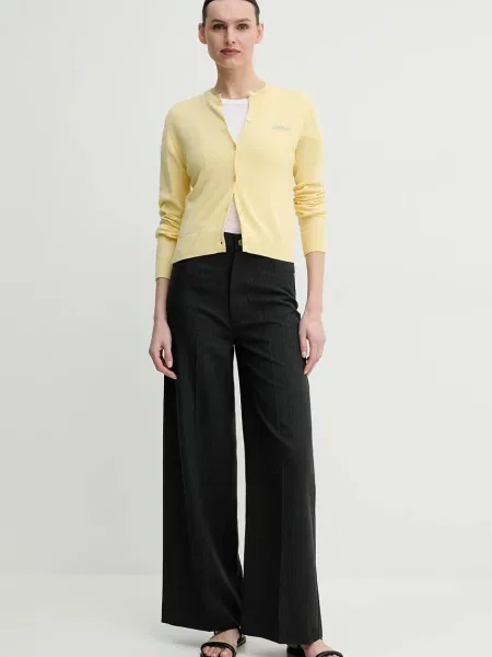 Kardigan z domieszką wełny Vinny lekki żółty