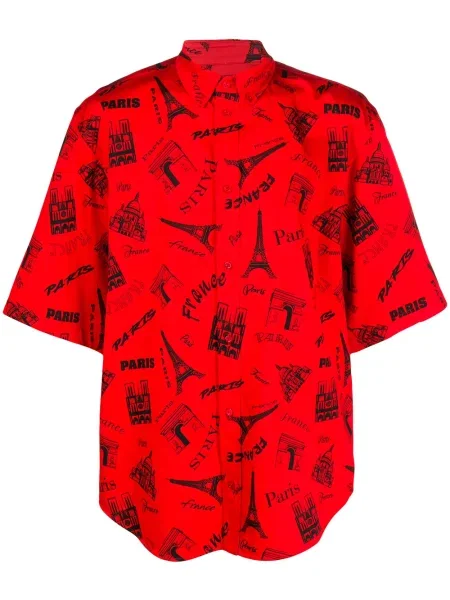 Cămașă Balenciaga scurtă roșu