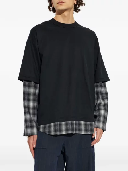 Καρό μπλούζα Comme Des Garçons Homme Plus μαύρο