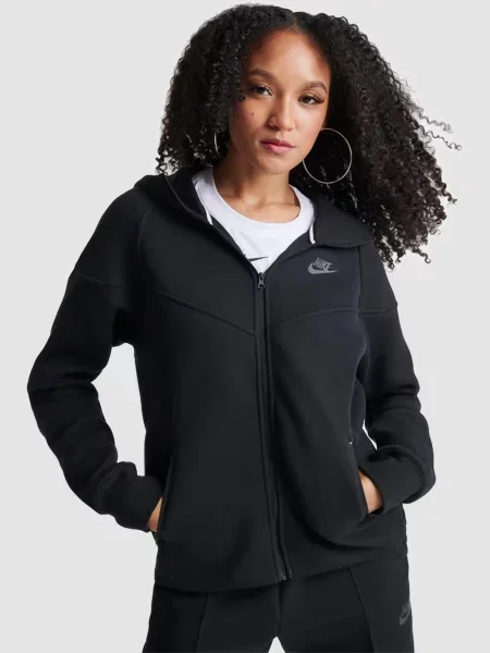 Кофта спортивна NIKE Tech Fleece Windrunner Full-Zip бавовна/поліестер чорний