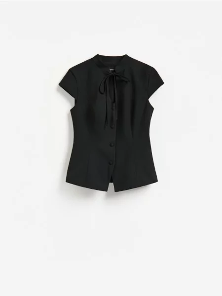 Reserved Vestă cu șnur decorativ negru