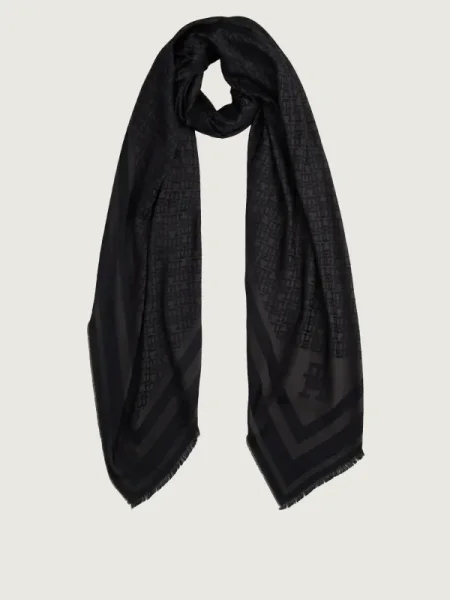 Fular Tommy Hilfiger Th Monogram Scarf negru