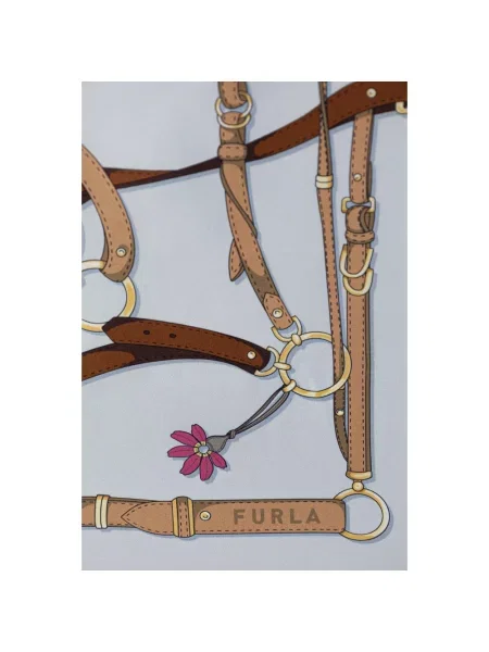 Furla chusta jedwabna niebieska