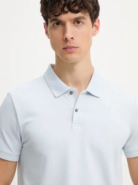 Calvin Klein póló férfi pamuttal kék