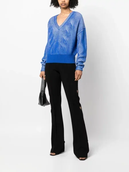 Svetr Moschino s výstřihem do v modrý