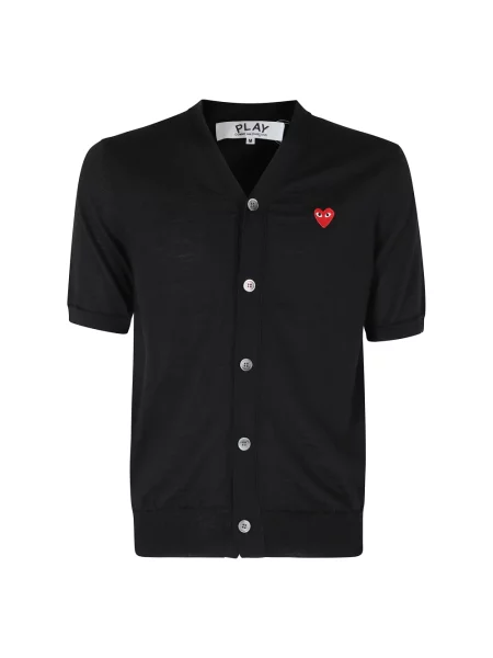 Kardigan Comme Des Garcons Play z dekoltem w serek czarny