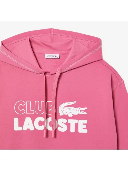 Толстовка Lacoste с принтом розовая